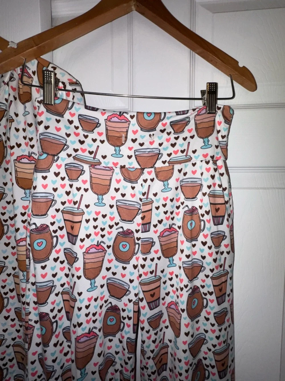Jordann Jammies Coffee Print Pajama Set Size Small Cozy Lounge Set - Picture 5 of 10